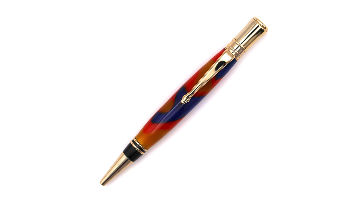 Apex ballpoint pen in multicoloured acrylic