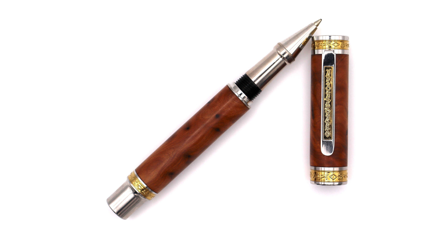 Crest rollerball pen in thuya burl