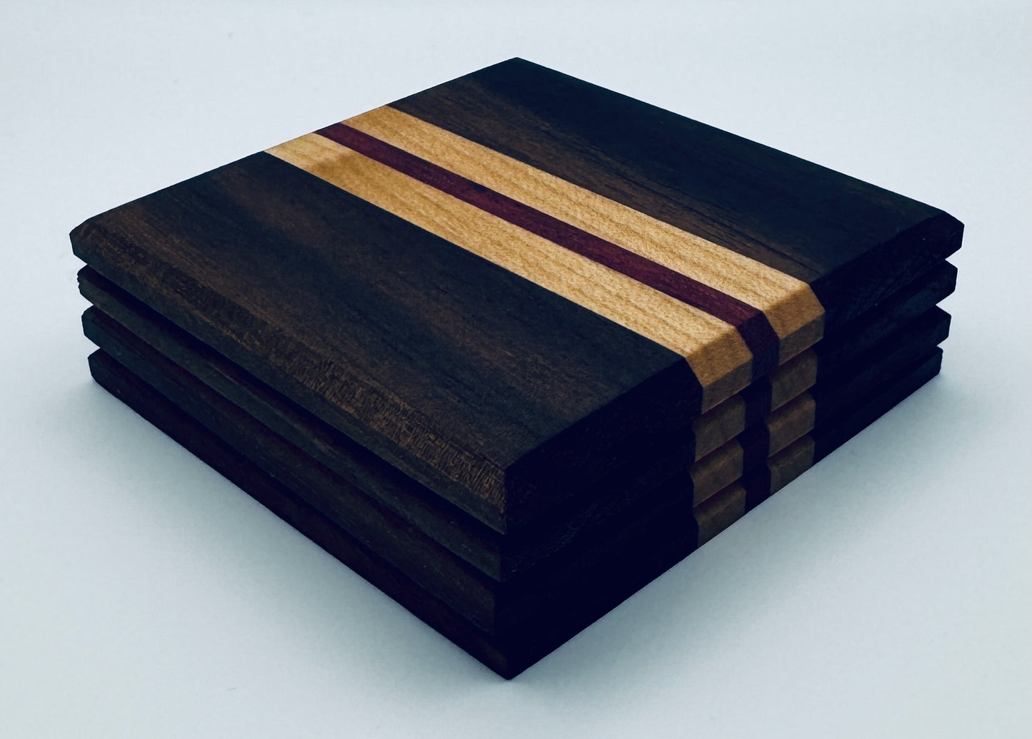 Coasters - Walnut, Maple & Purple Heart