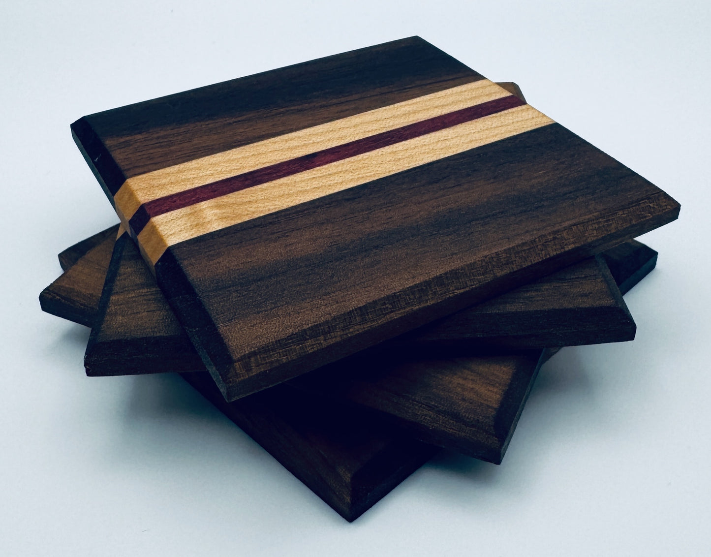 Coasters - Walnut, Maple & Purple Heart