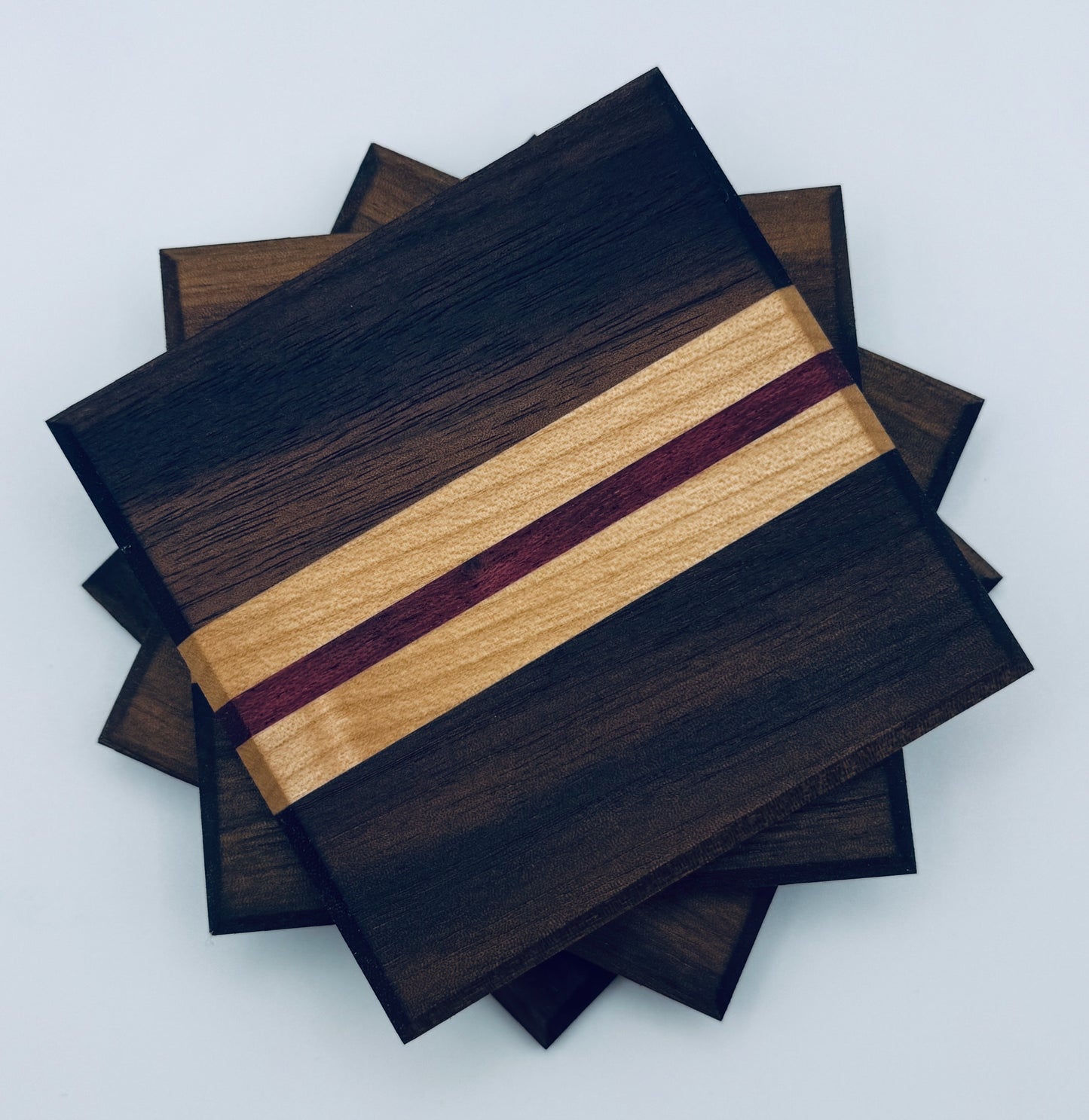 Coasters - Walnut, Maple & Purple Heart
