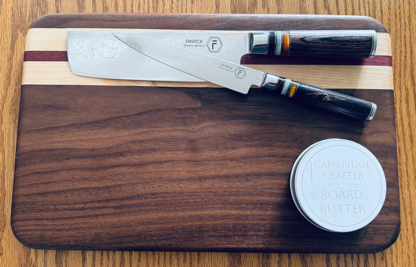 Serving/Cutting Board - Walnut, Maple & Purple Heart