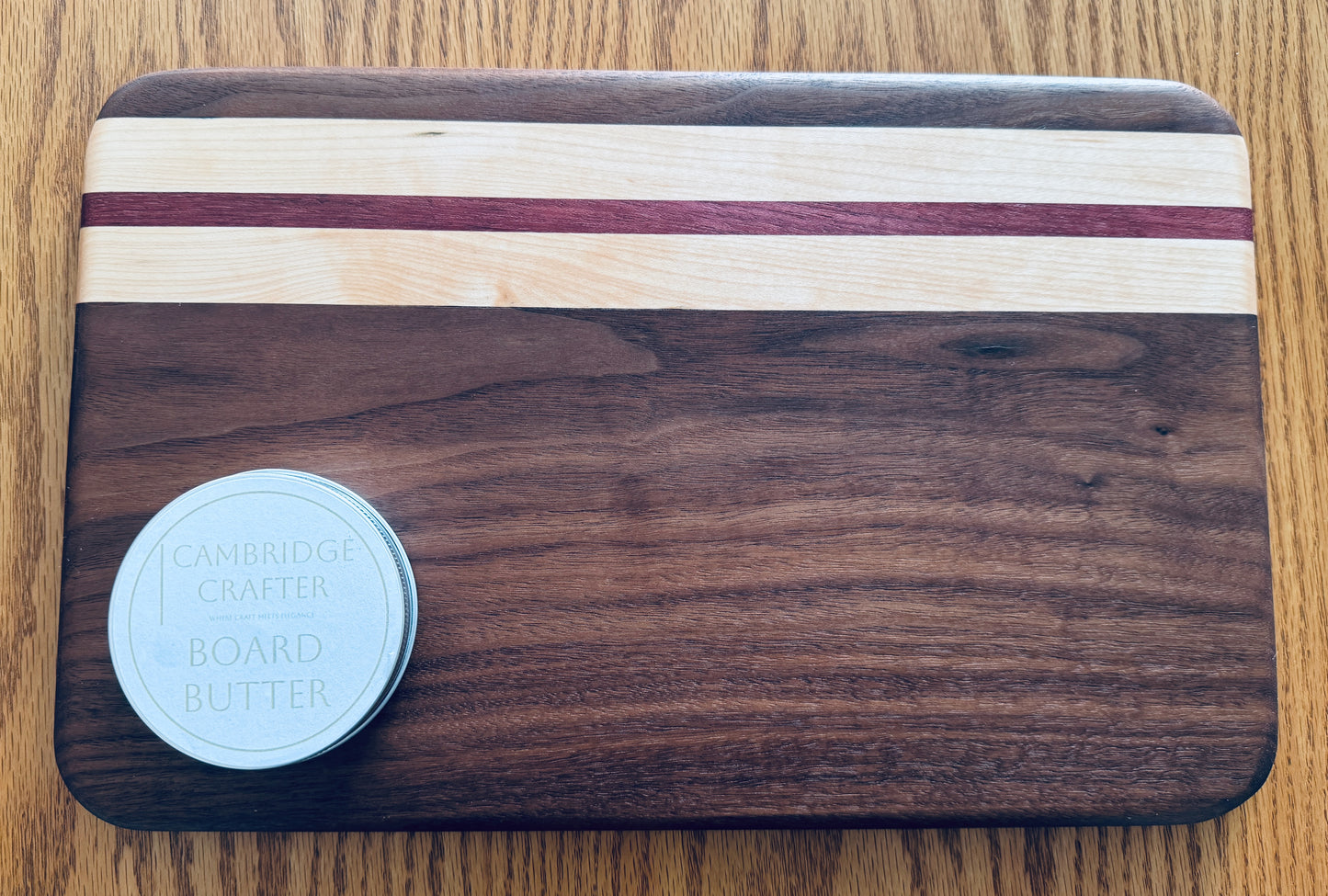 Serving/Cutting Board - Walnut, Maple & Purple Heart