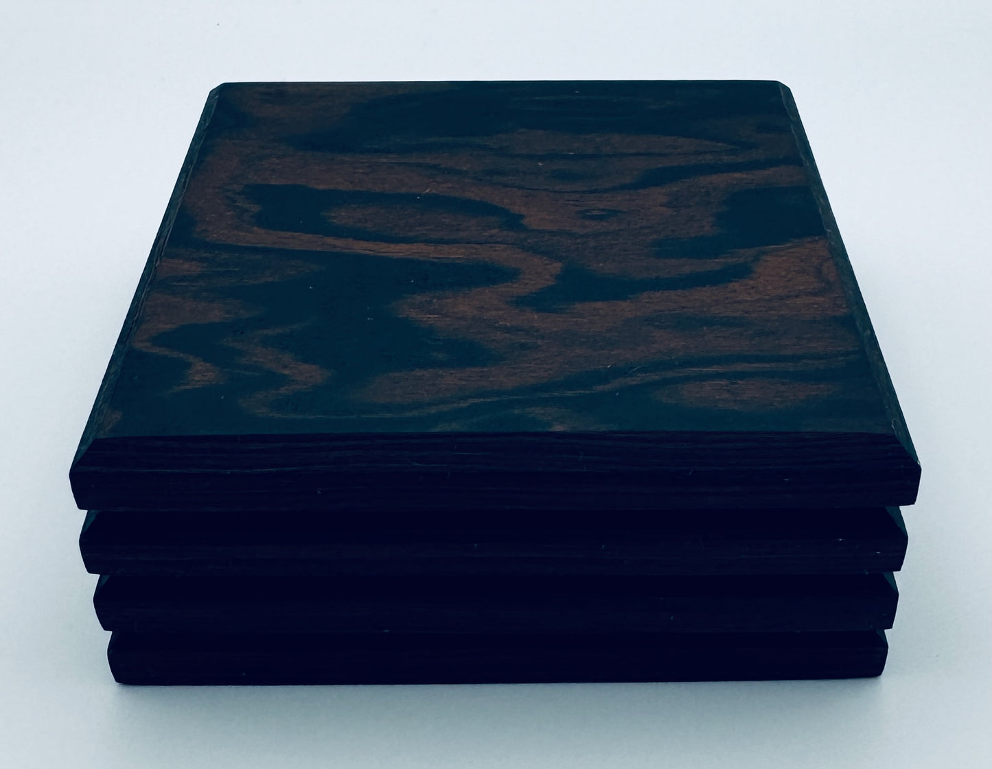Executive Coasters - Ebono Walnut Root Wood