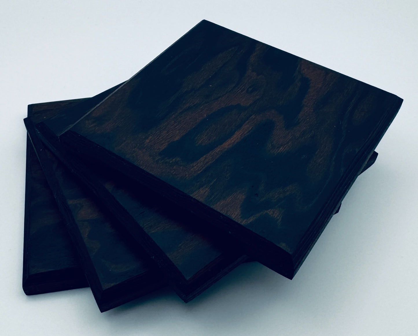 Executive Coasters - Ebono Walnut Root Wood