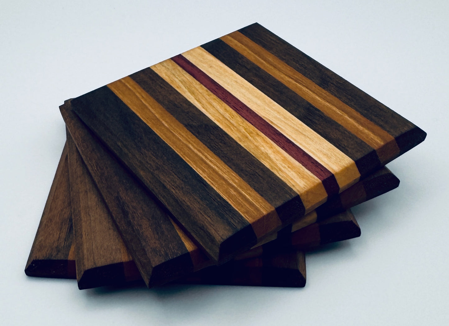 Coasters - Walnut, Cherry, Maple & Purple Heart