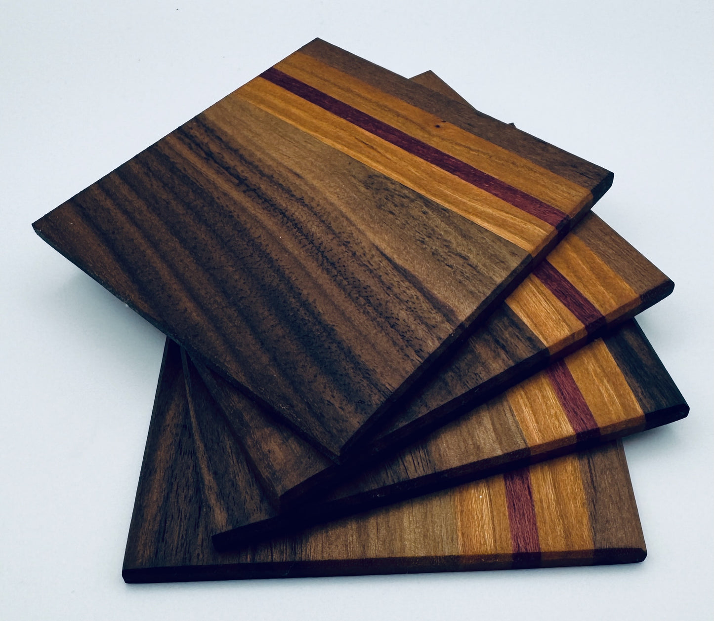 Coasters - Walnut, Cherry & Purple Heart