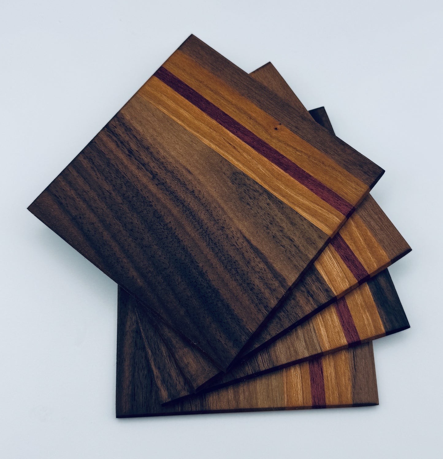 Coasters - Walnut, Cherry & Purple Heart