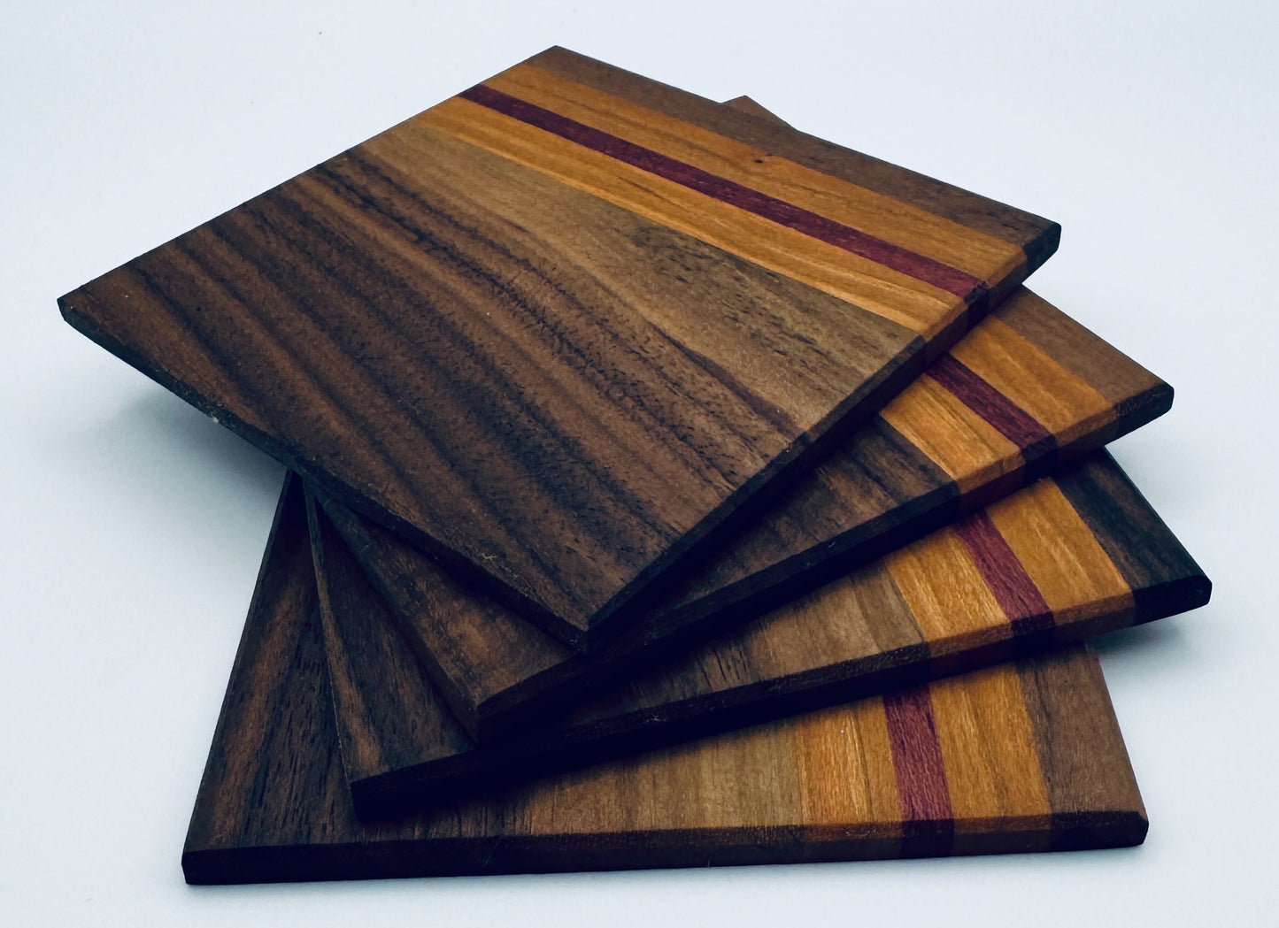 Coasters - Walnut, Cherry & Purple Heart