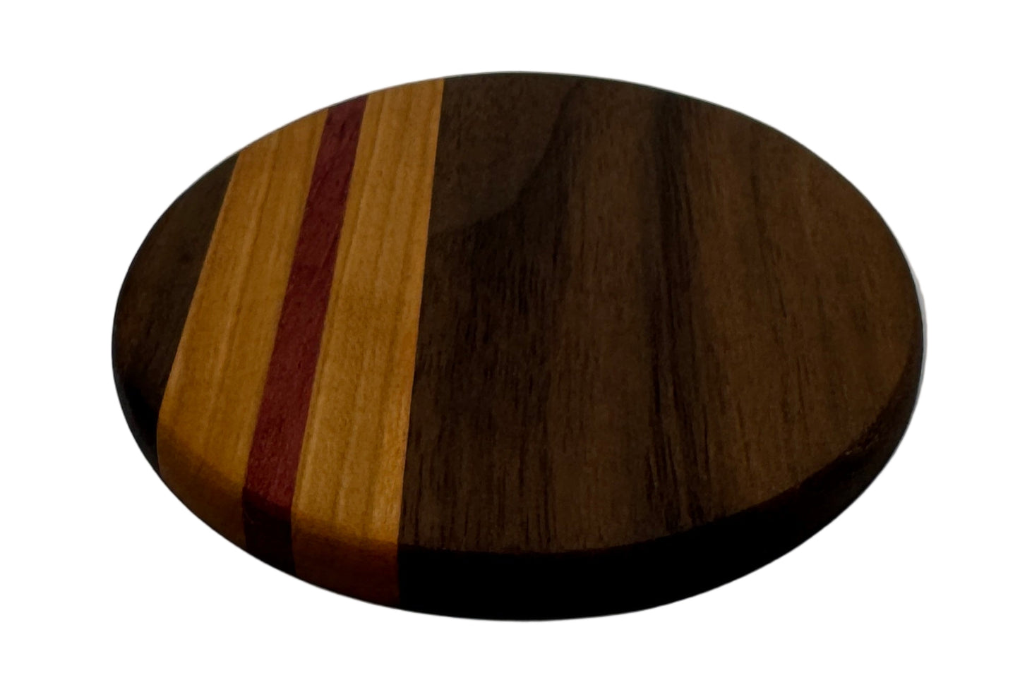 Wooden Coaster with a striped pattern