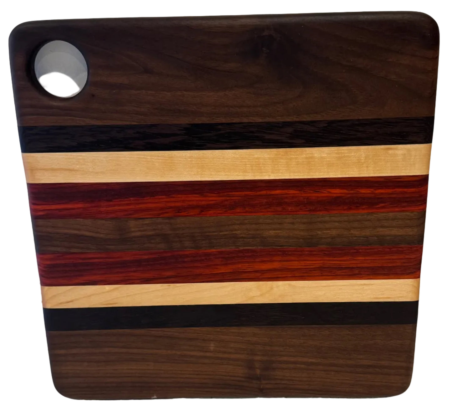Handcrafted Wooden Cutting Board – Walnut, Wenge, Maple & Padauk
