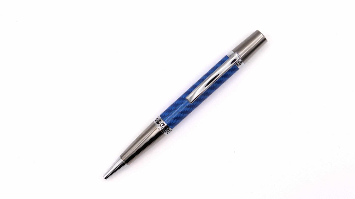 Majestic ballpoint pen in blue carbon fibre