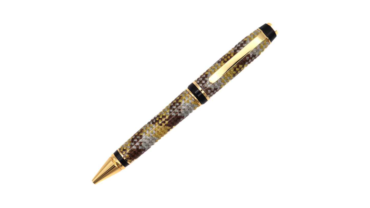 Pillar ballpoint pen in fabric weave