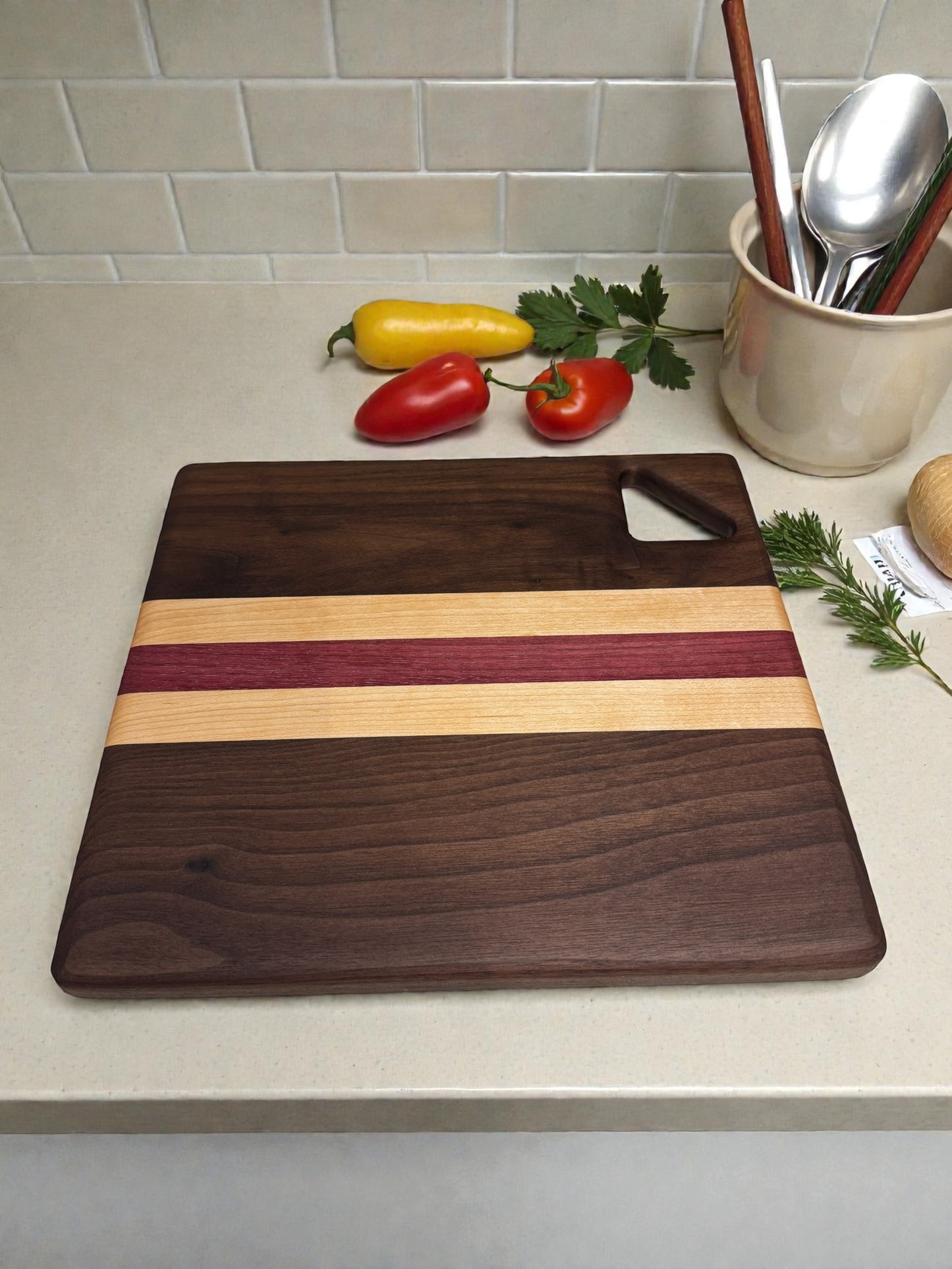 Serving board - Walnut/Maple/Purple Heart
