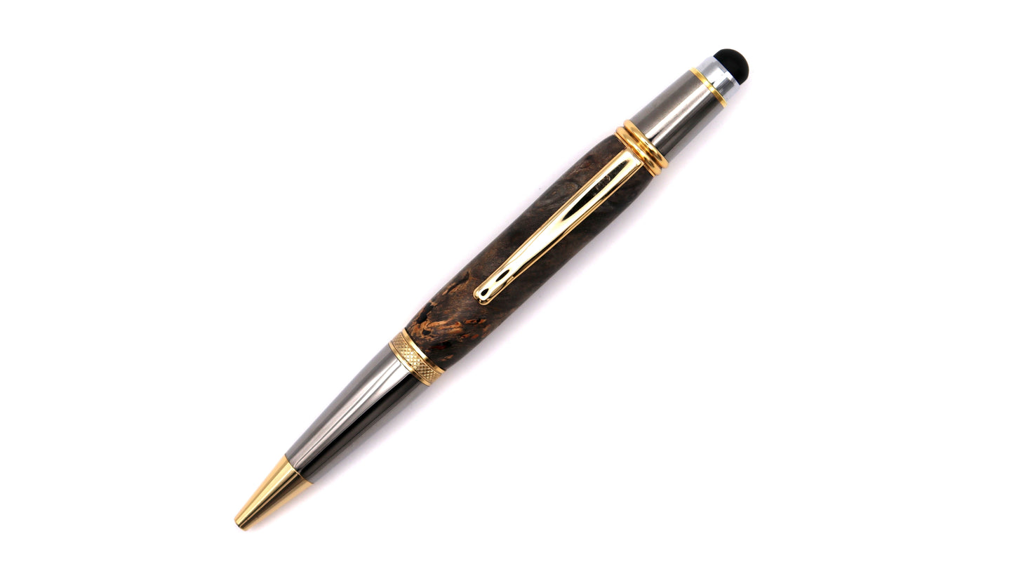 Stalwart ballpoint pen in buckeye burl