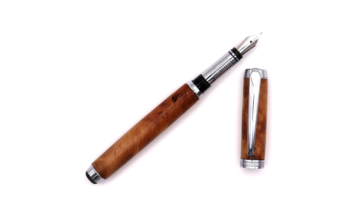 Stellar Fountain Pen - Cottonwood Burl
