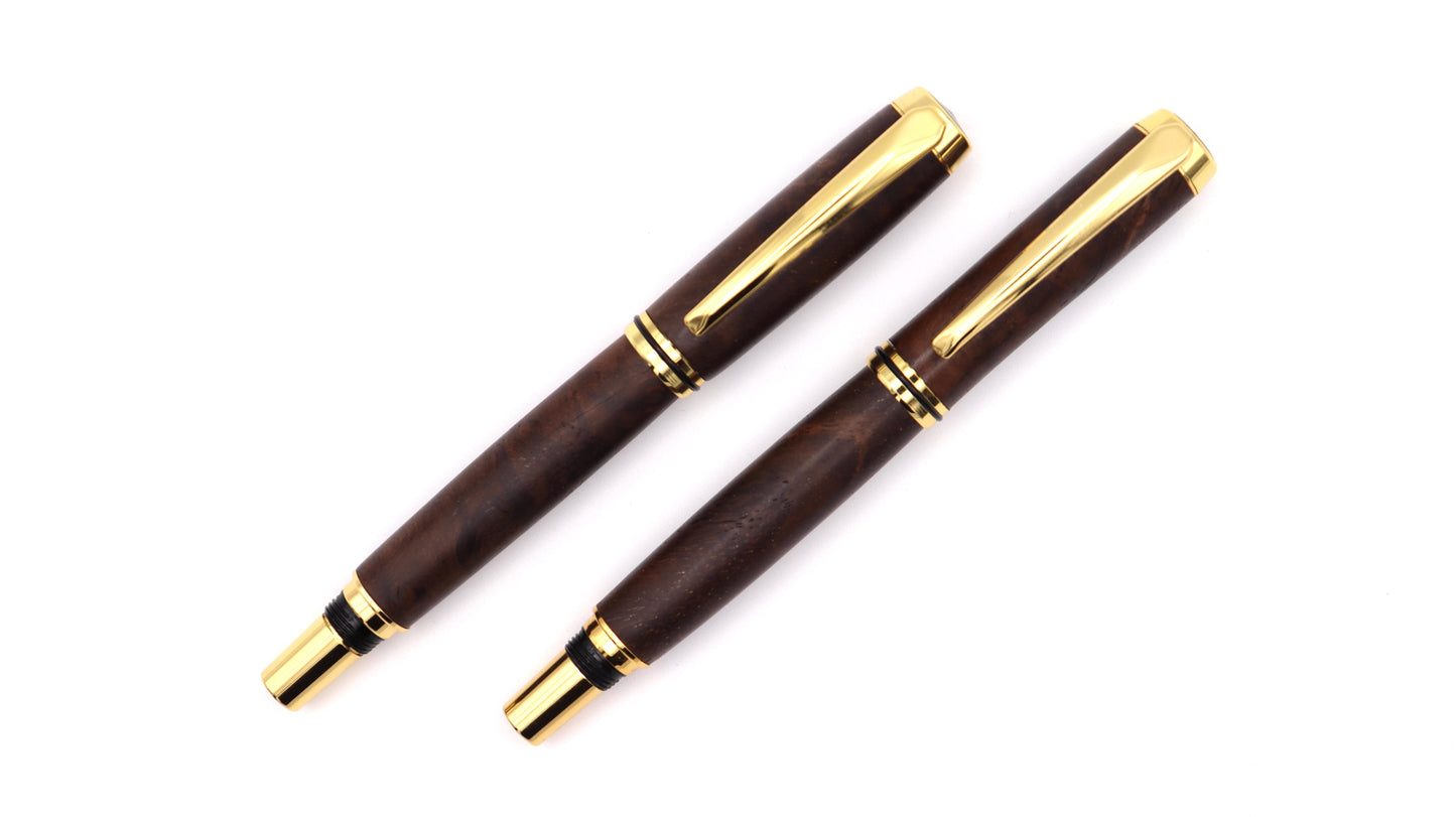 Viscount Fountain Pen & Rollerball Set - Walnut Burl