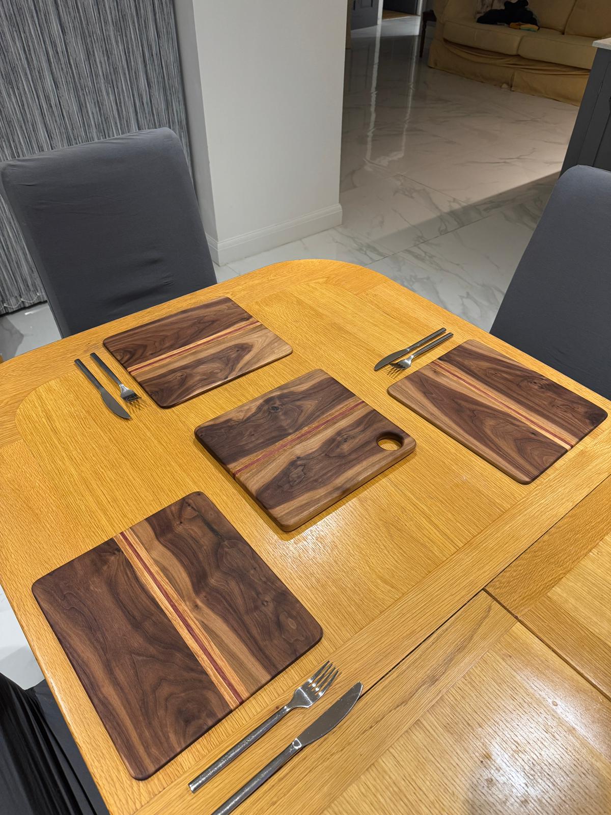Serving Boards & Platters - Walnut, Maple and Purple Heart
