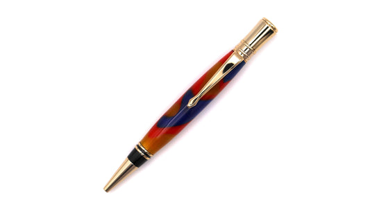 Apex ballpoint pen in multicoloured acrylic