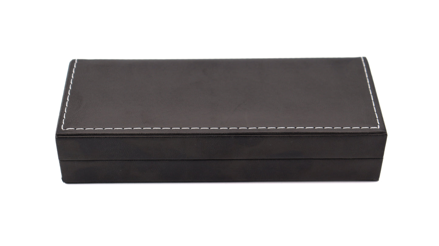 Leather Case for Single Large Pen of Double Small Pens in Black