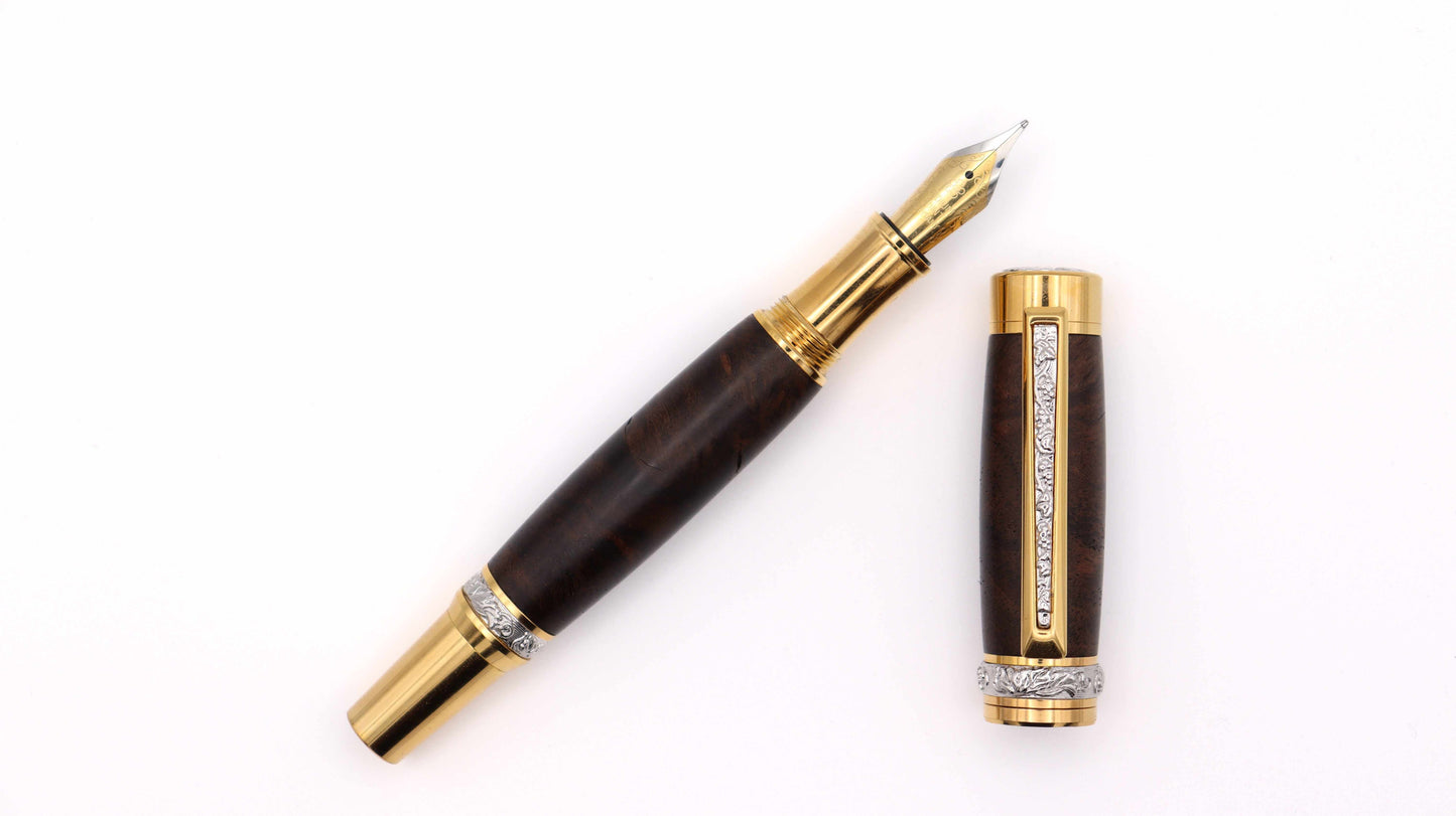 Bounty fountain pen in walnut burl