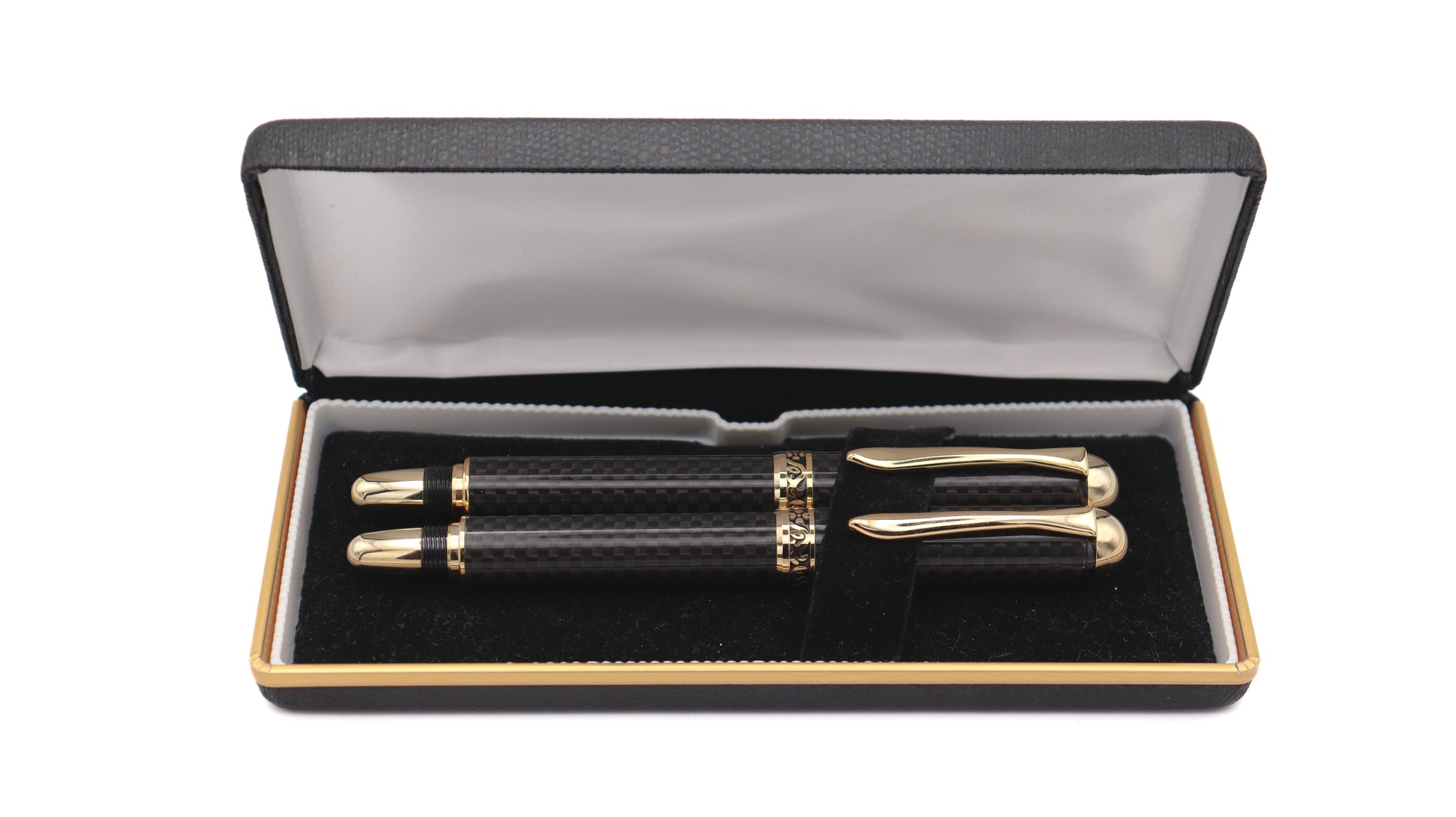 Canyon Fountain Pen & Rollerball Set - Carbon Fibre