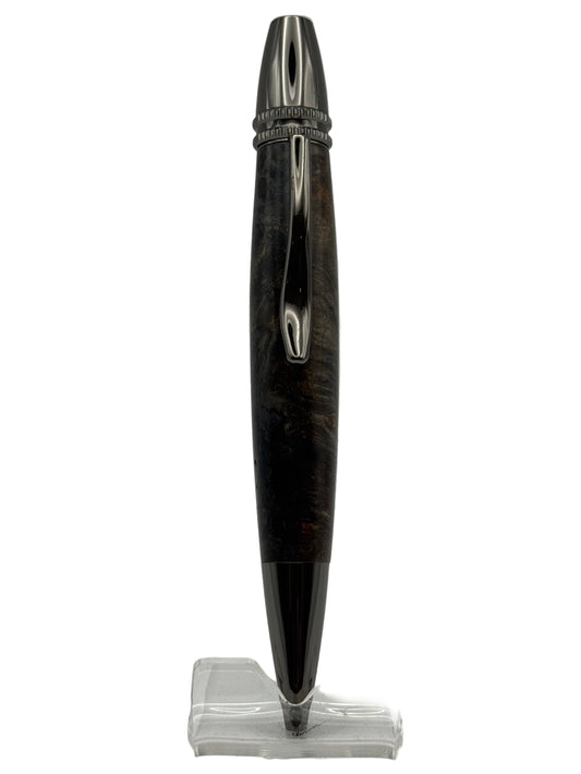 Ballpoint Pen - Compass - Black Grey Maple Burl