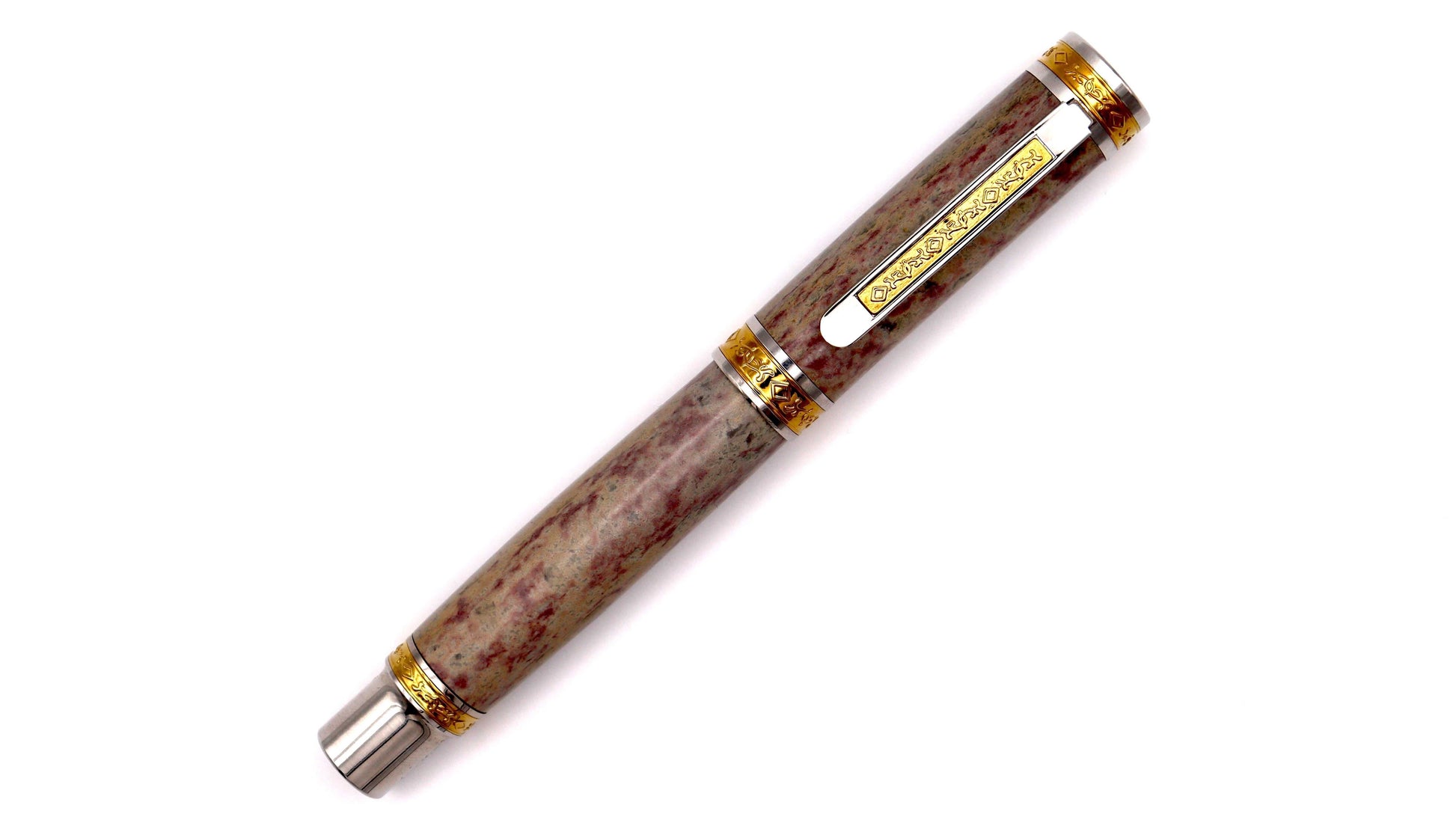 Crest rollerball pen in olive soap stone