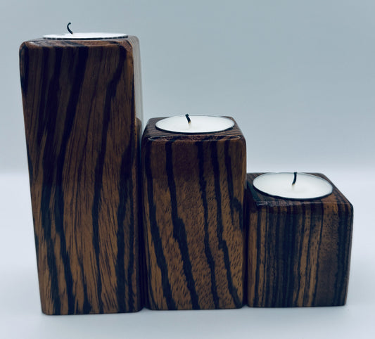 Candle Holders - Zebrano