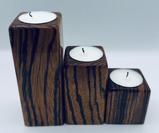 Candle Holders - Zebrano