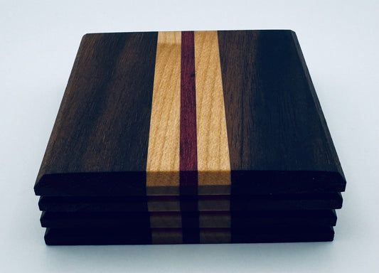 Coasters - Walnut, Maple & Purple Heart