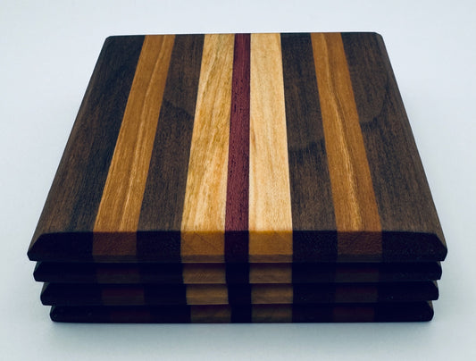 Coasters - Walnut, Cherry, Maple & Purple Heart