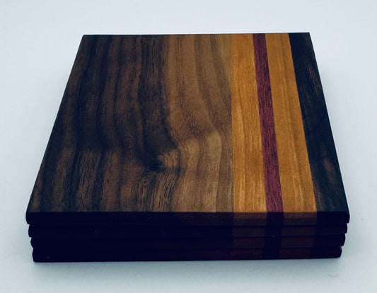 Coasters - Walnut, Cherry & Purple Heart