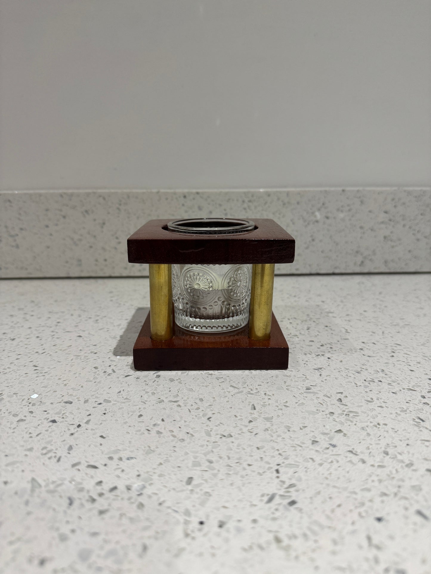 Candle Holder - Sapele & Brass