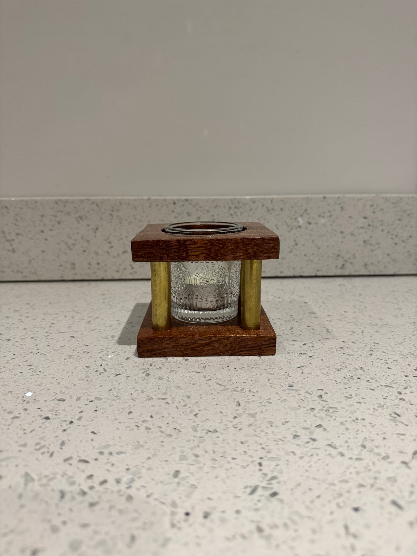 Candle Holder - Sapele & Brass