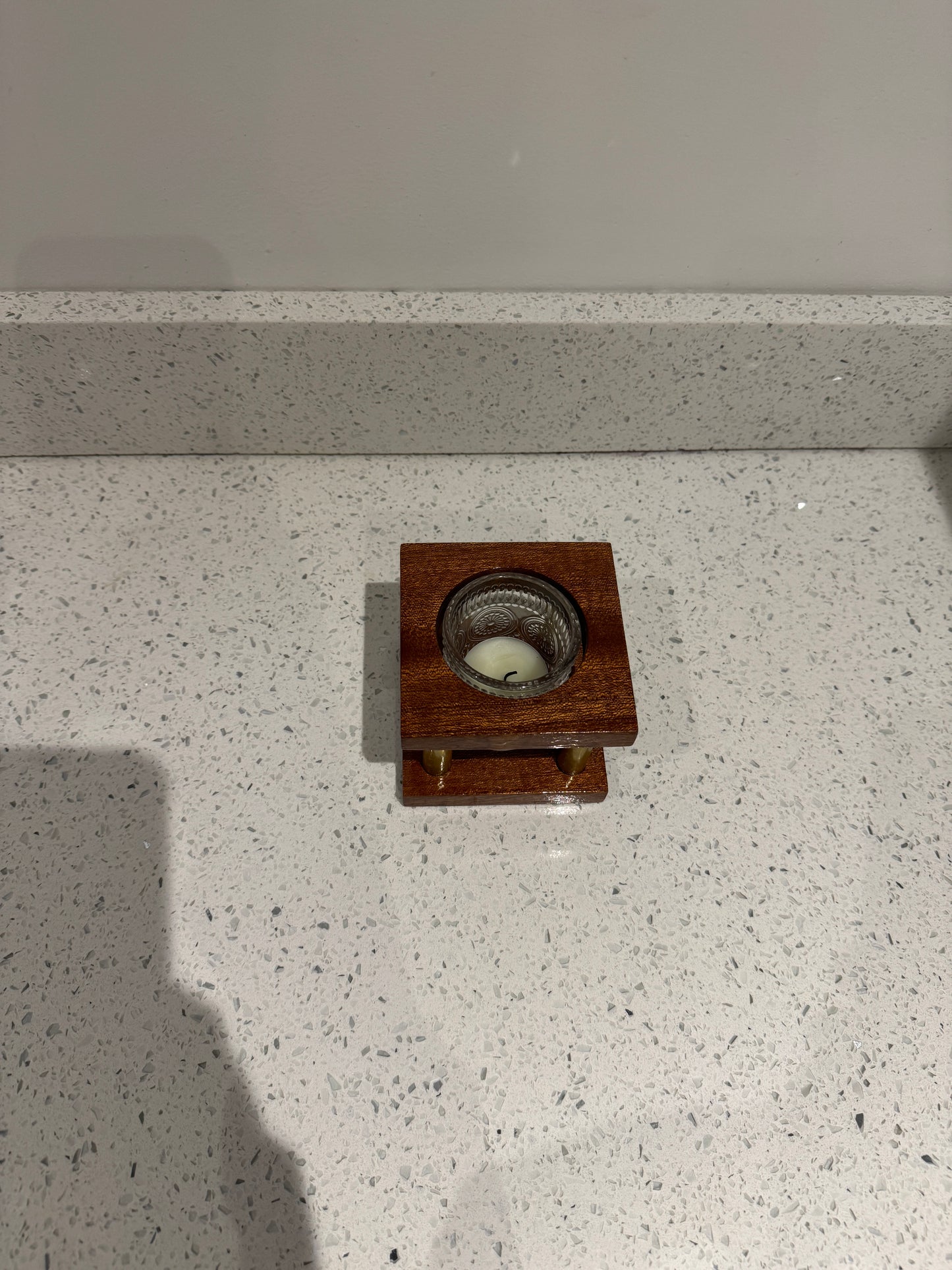 Candle Holder - Sapele & Brass