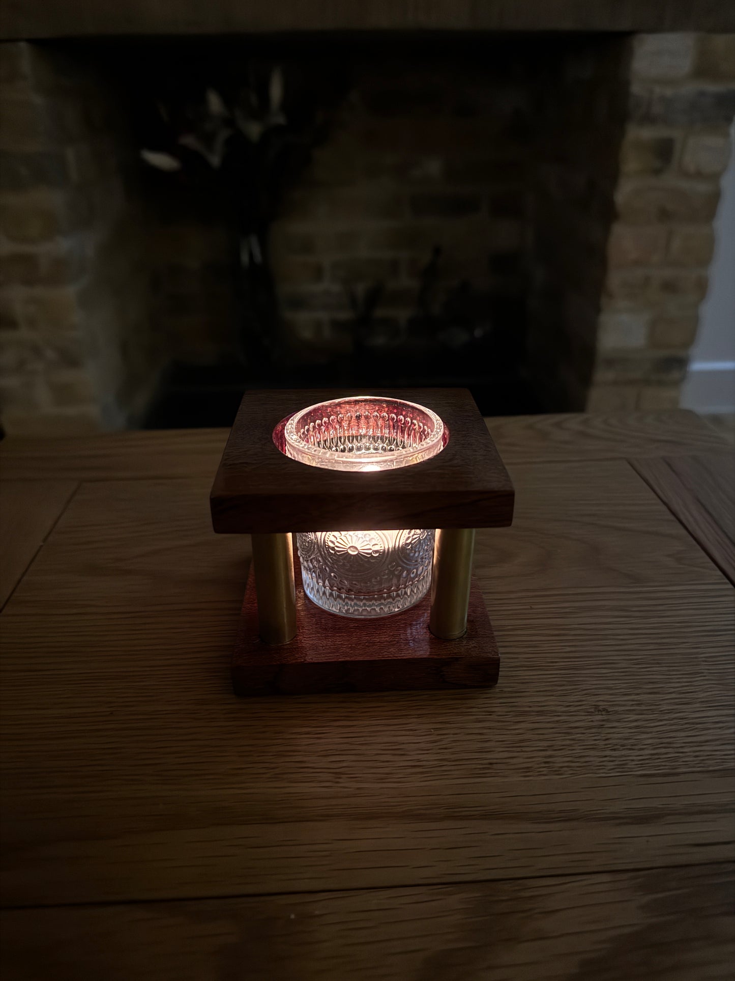 Candle Holder - Sapele & Brass