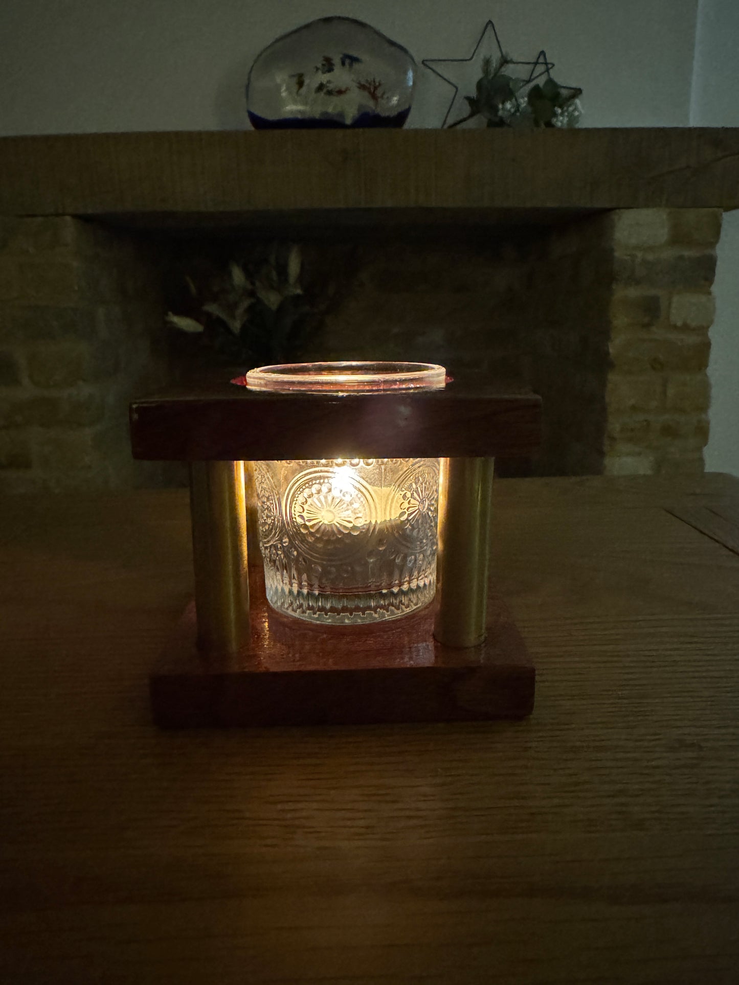 Candle Holder - Sapele & Brass