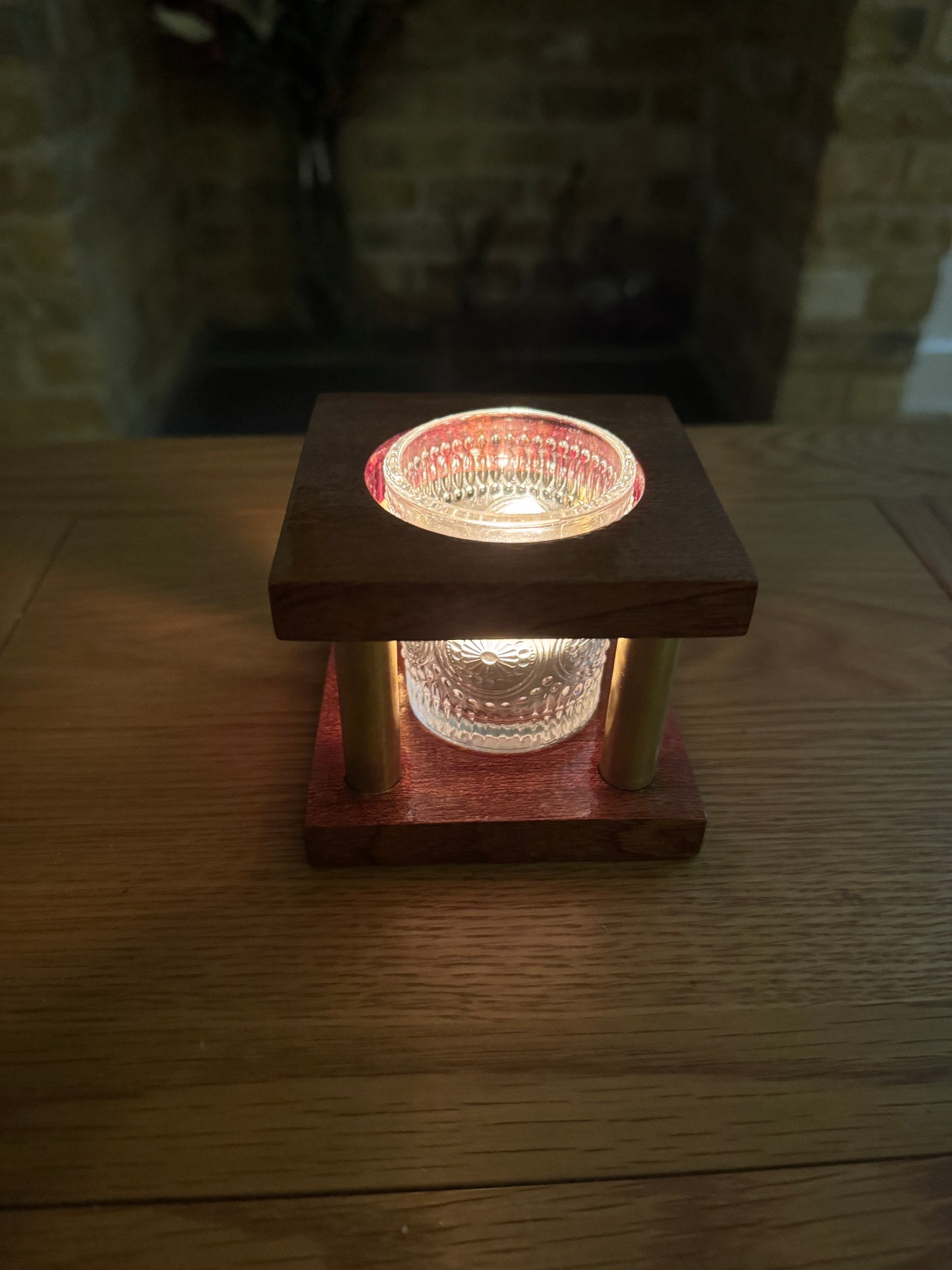 Candle Holder - Sapele & Brass