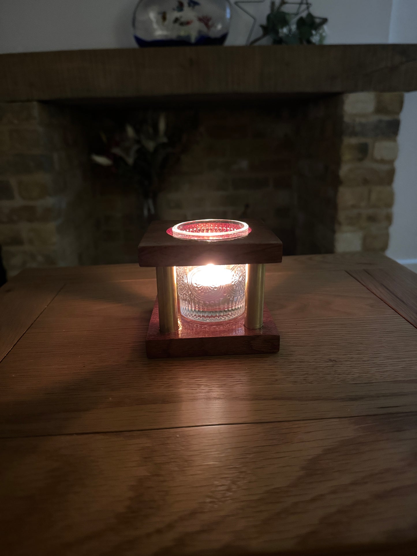 Candle Holder - Sapele & Brass