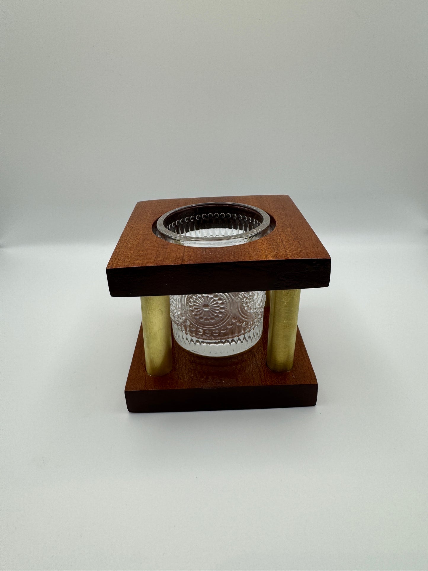 Candle Holder - Sapele & Brass