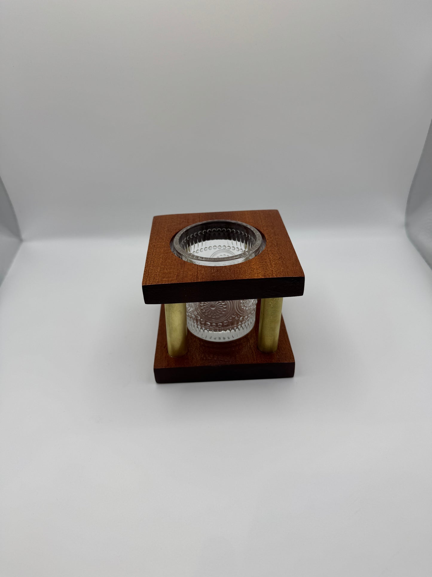 Candle Holder - Sapele & Brass