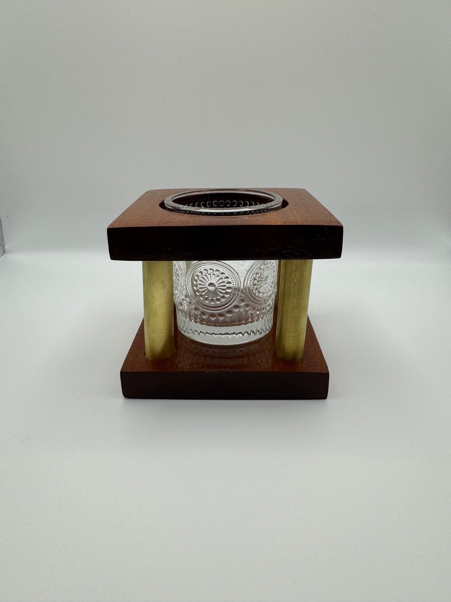 Candle Holder - Sapele & Brass