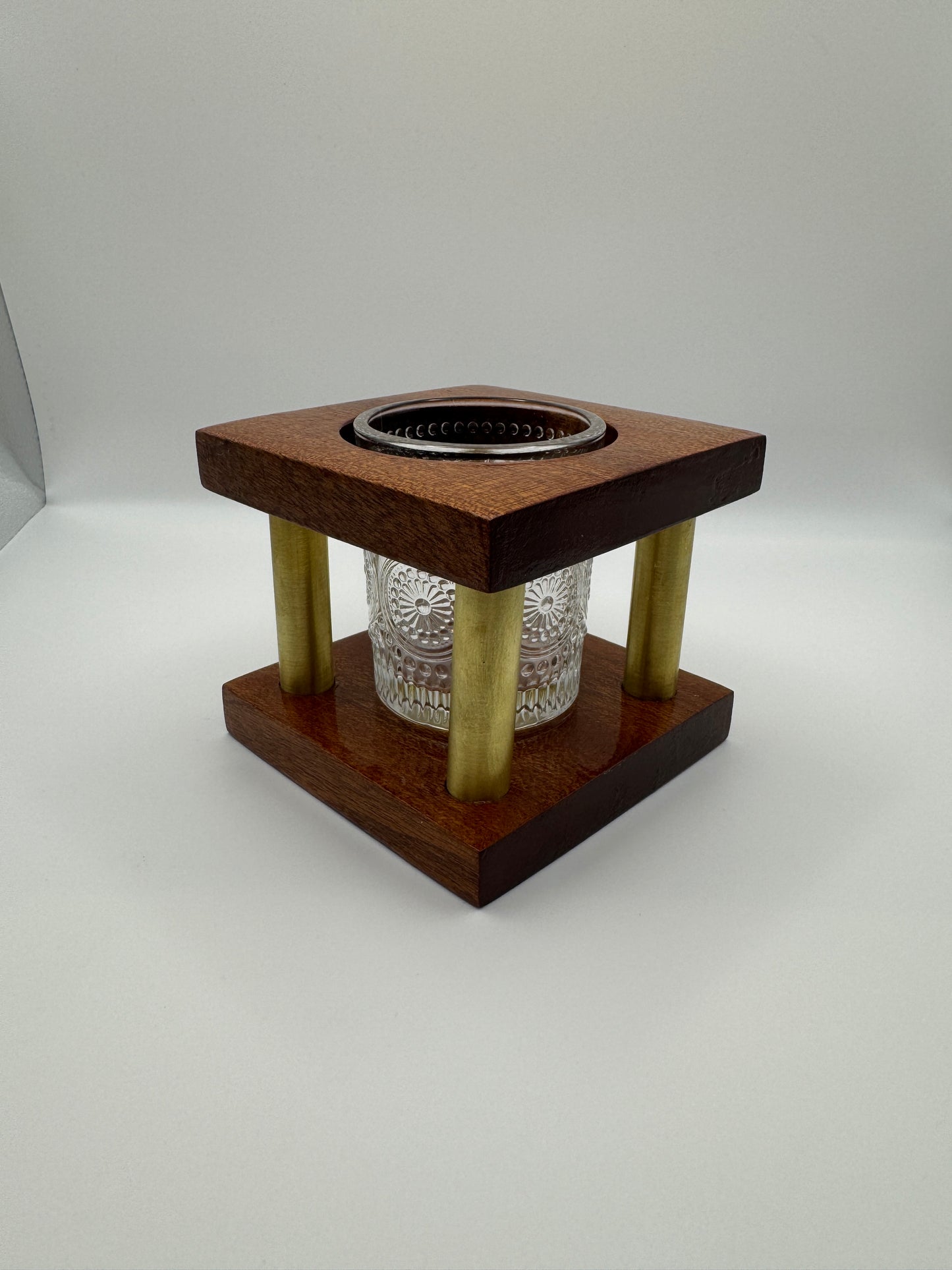 Candle Holder - Sapele & Brass