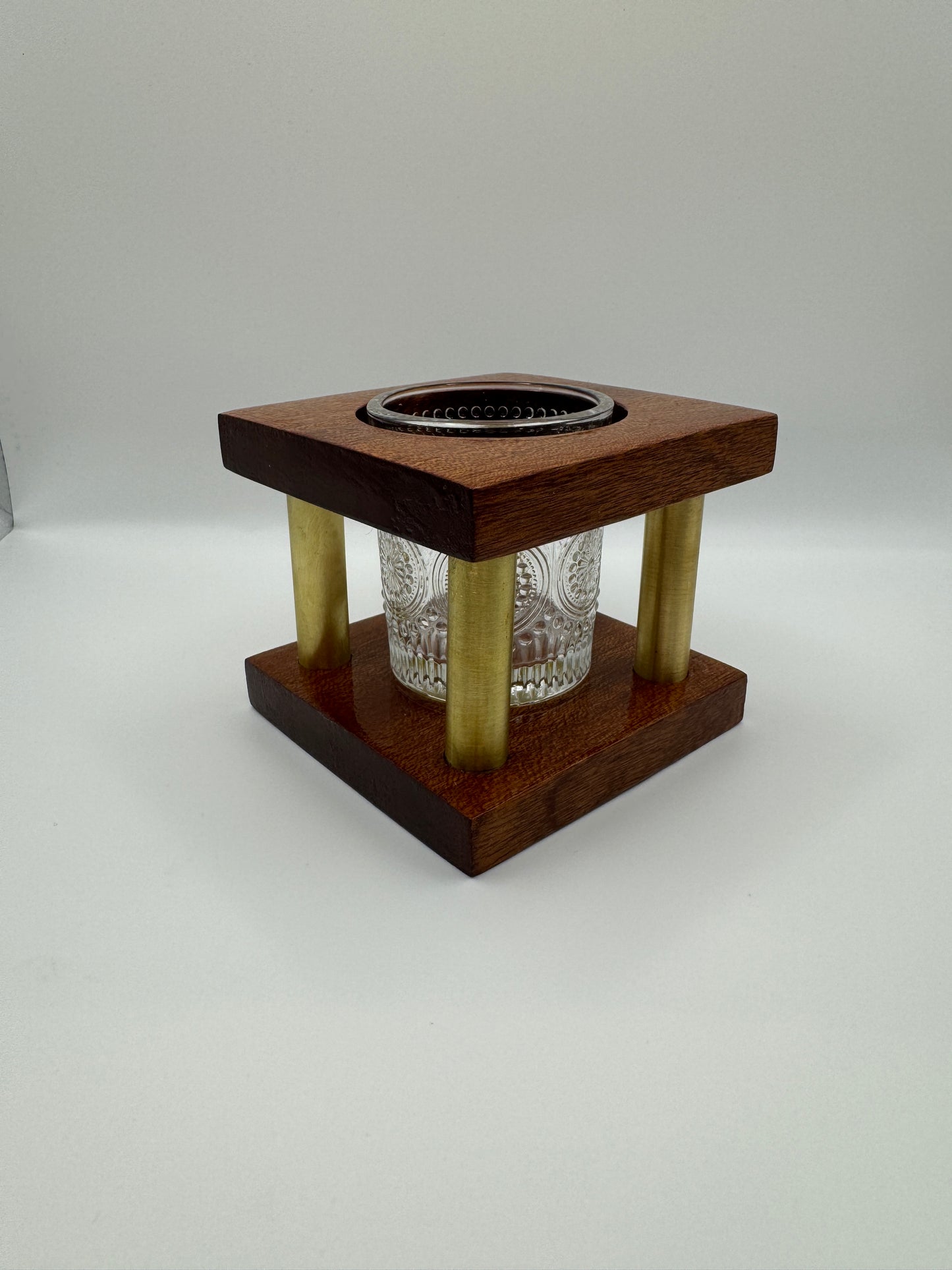 Candle Holder - Sapele & Brass