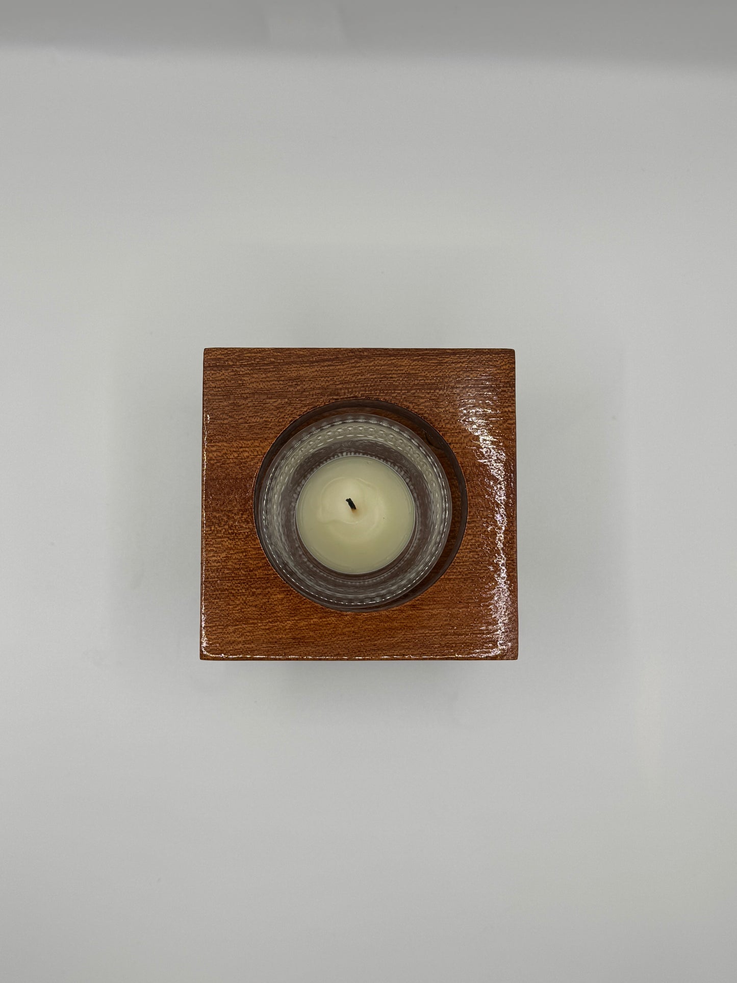 Candle Holder - Sapele & Brass