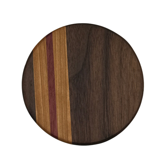 Coasters - Round Walnut, Cherry & Purple Heart