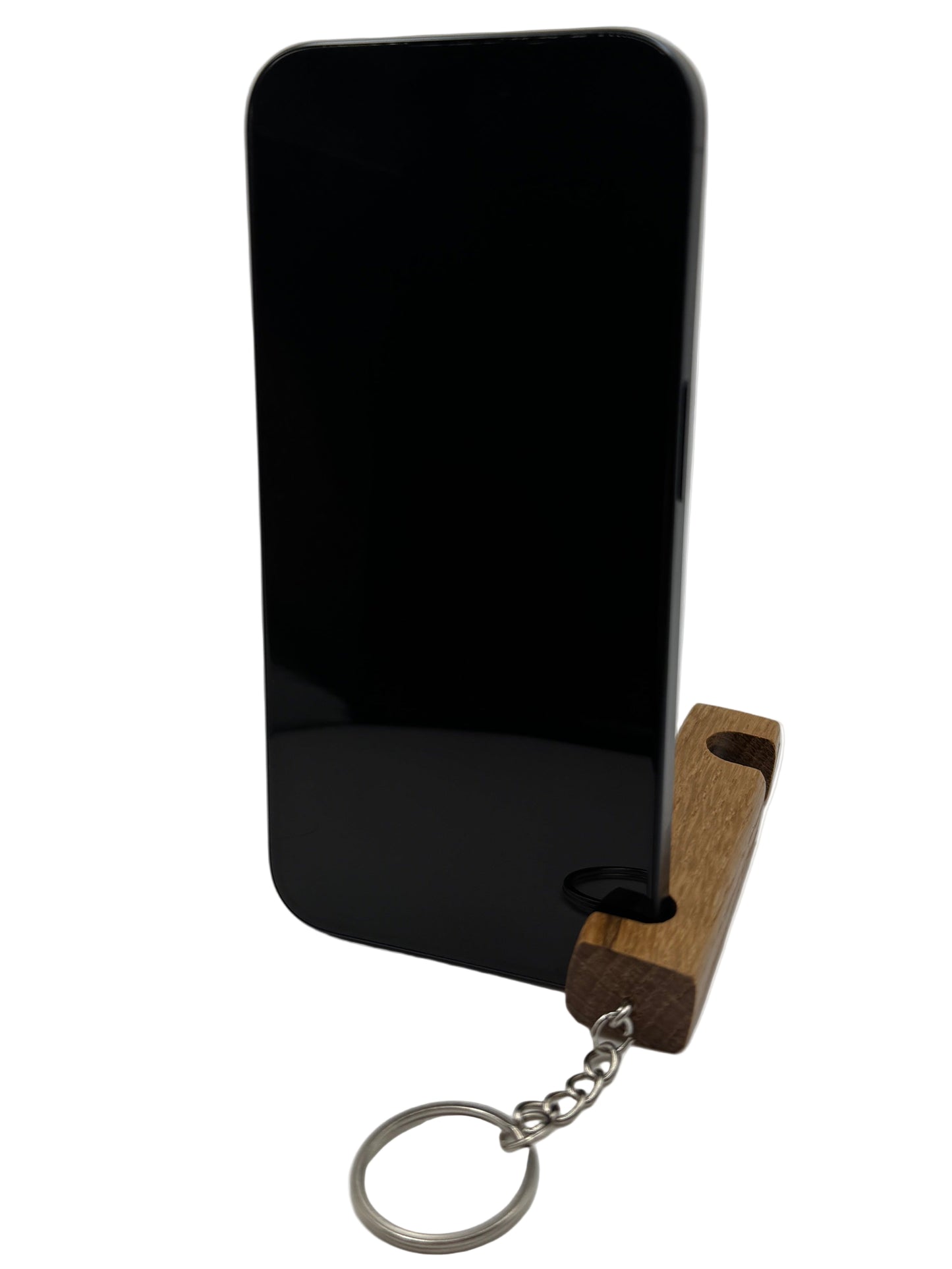 Keyring Phone Holder - Oak