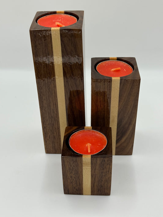 Candle Holders - Walnut and Maple