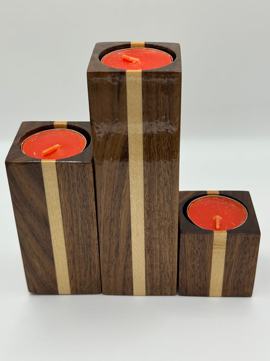 Candle Holders - Walnut and Maple